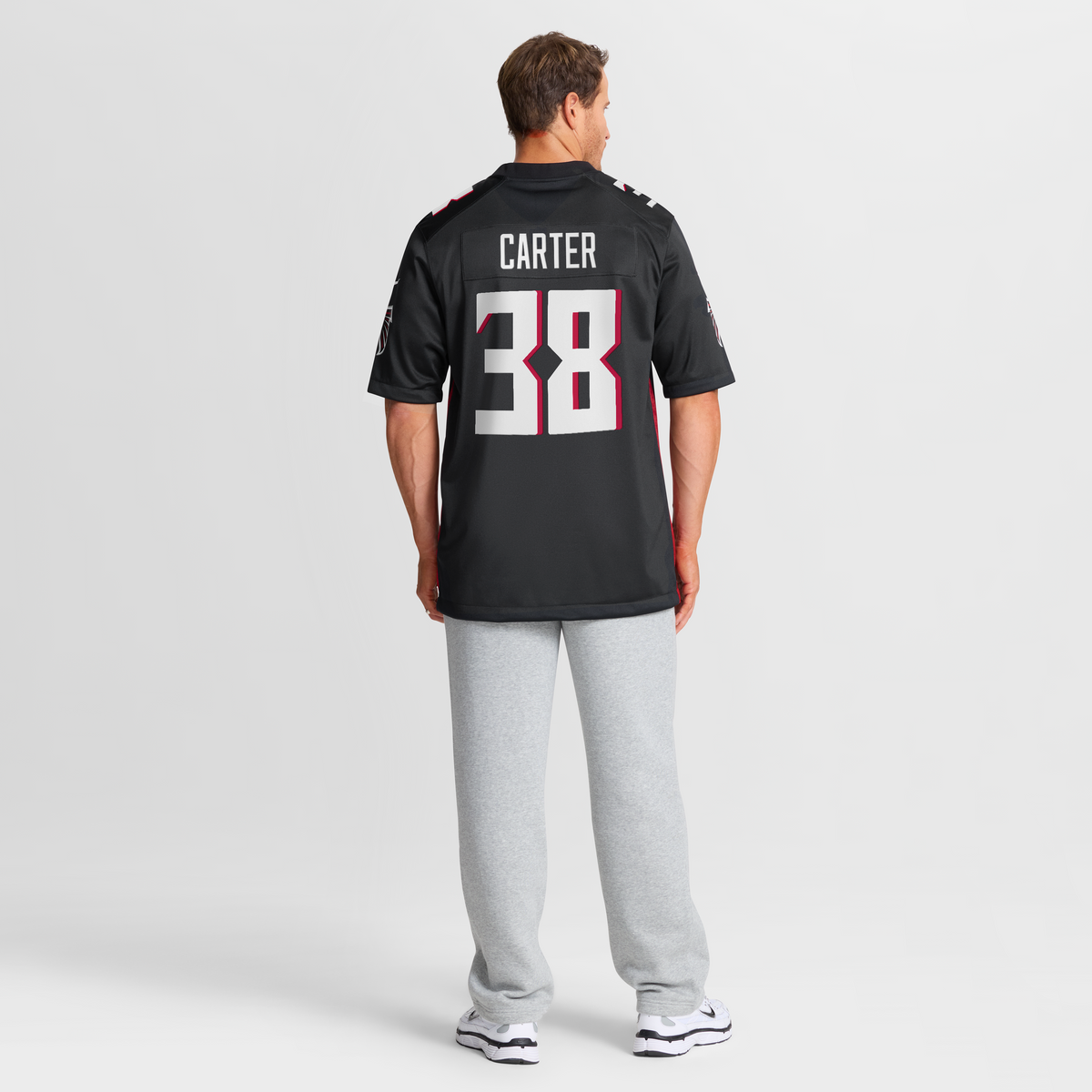 Men's Atlanta Falcons Nathan Carter Black Team Jersey