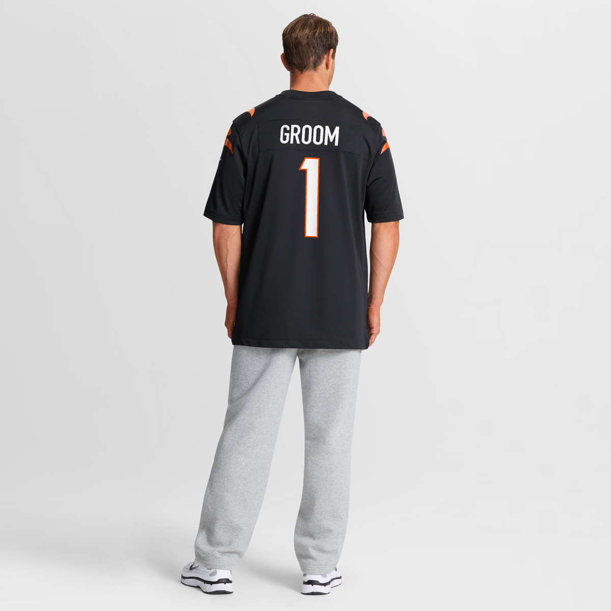 Men's Cincinnati Bengals Number 1 Groom Black Jersey