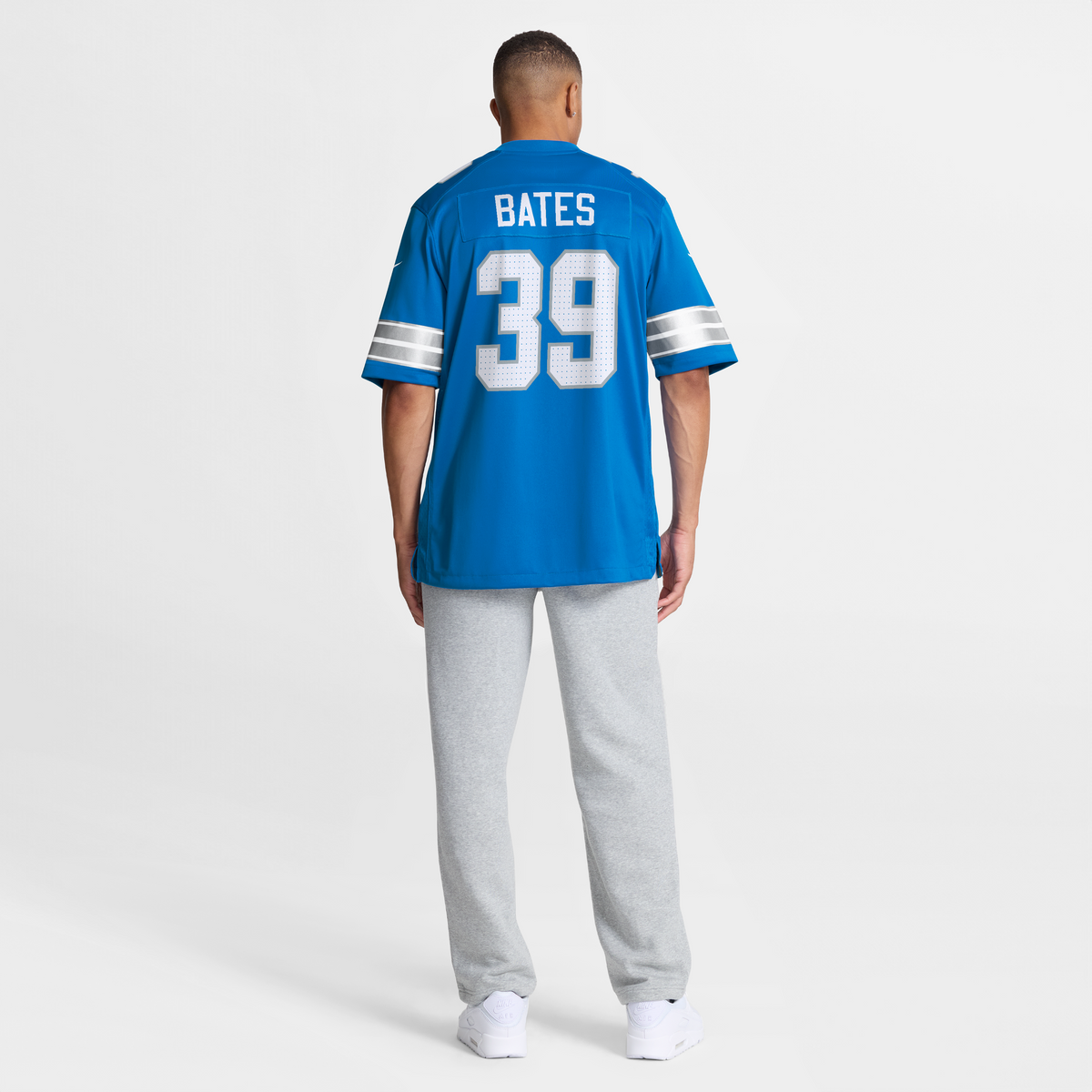 Men's Detroit Lions Jake Bates Blue Team Jersey