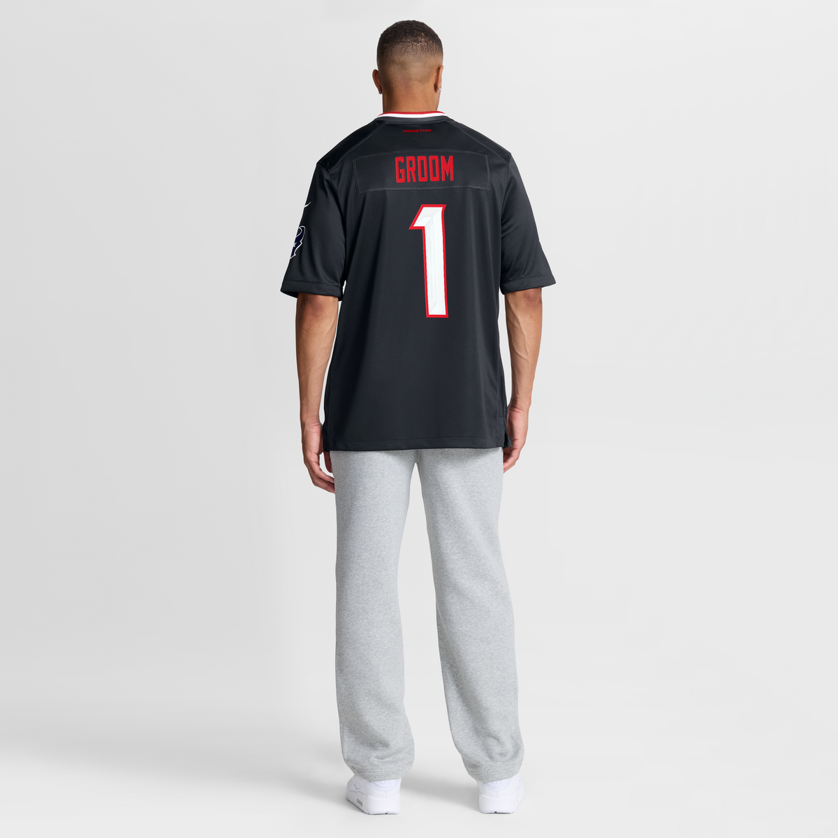 Men's Houston Texans Number 1 Groom Navy Jersey