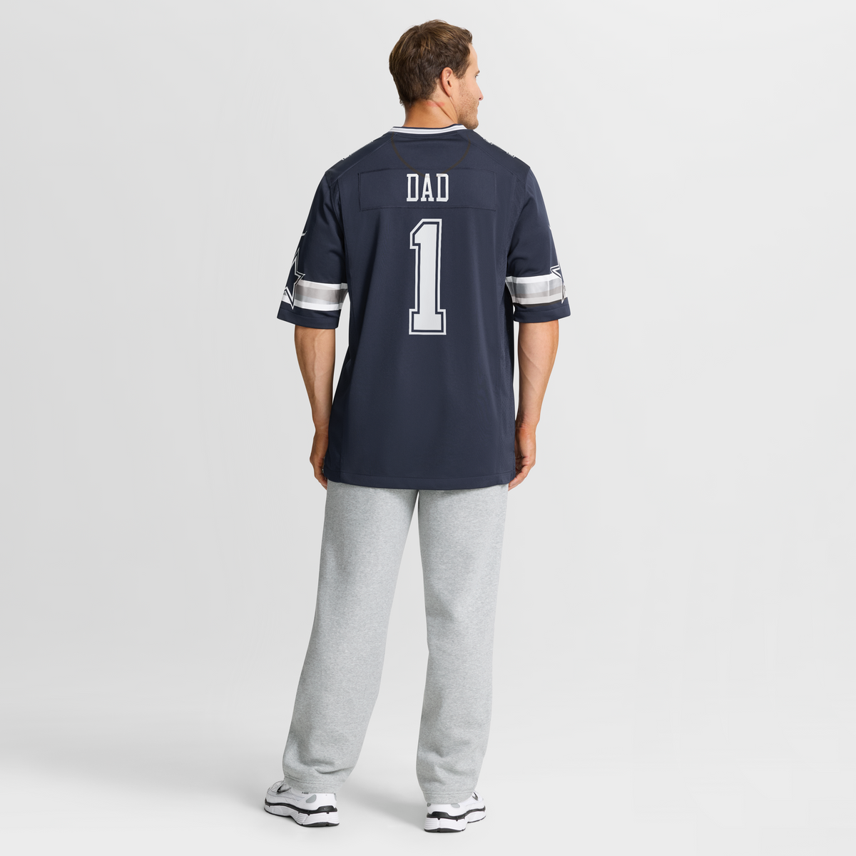Men's Dallas Cowboys Number 1 Dad Navy Jersey
