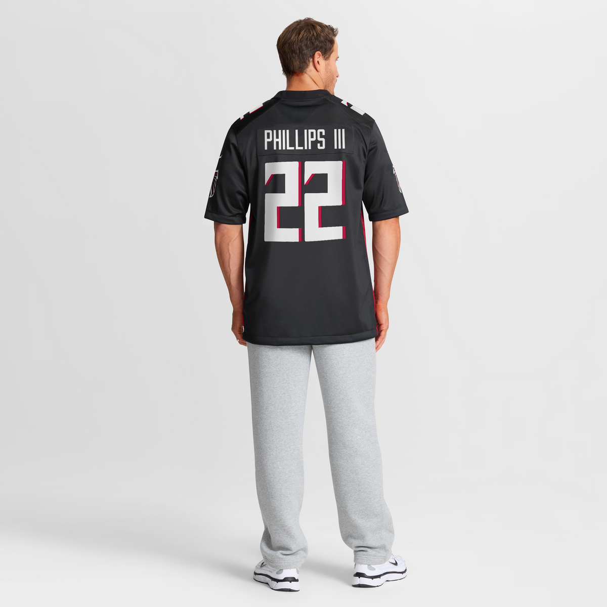 Men's Atlanta Falcons Clark Phillips III Black Team Jersey