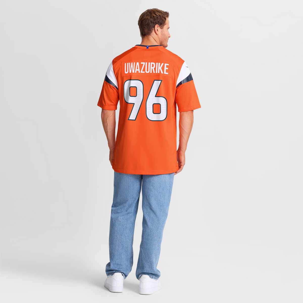 Men's Denver Broncos Eyioma Uwazurike Orange Team Jersey