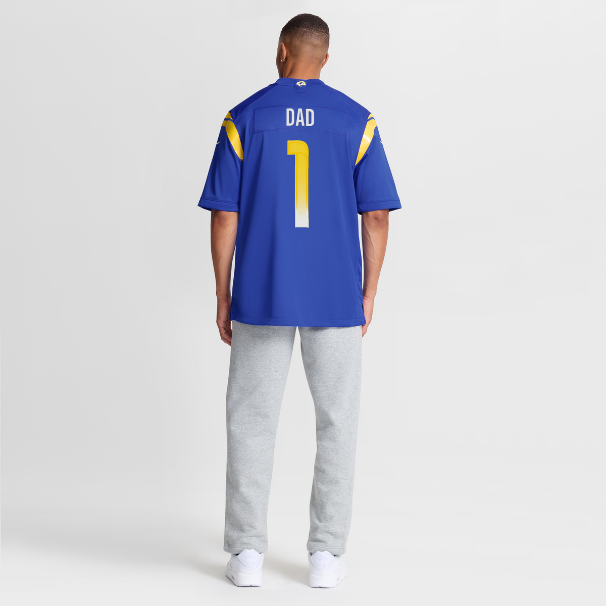 Men's Los Angeles Rams Number 1 Dad Royal Jersey