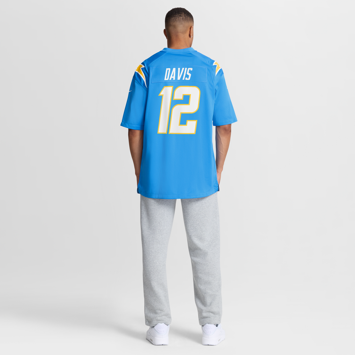 Men's Los Angeles Chargers Derius Davis Powder Blue Team Jersey