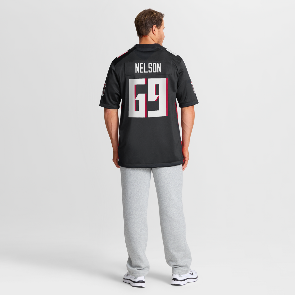 Men's Atlanta Falcons Jack Nelson Black Team Jersey