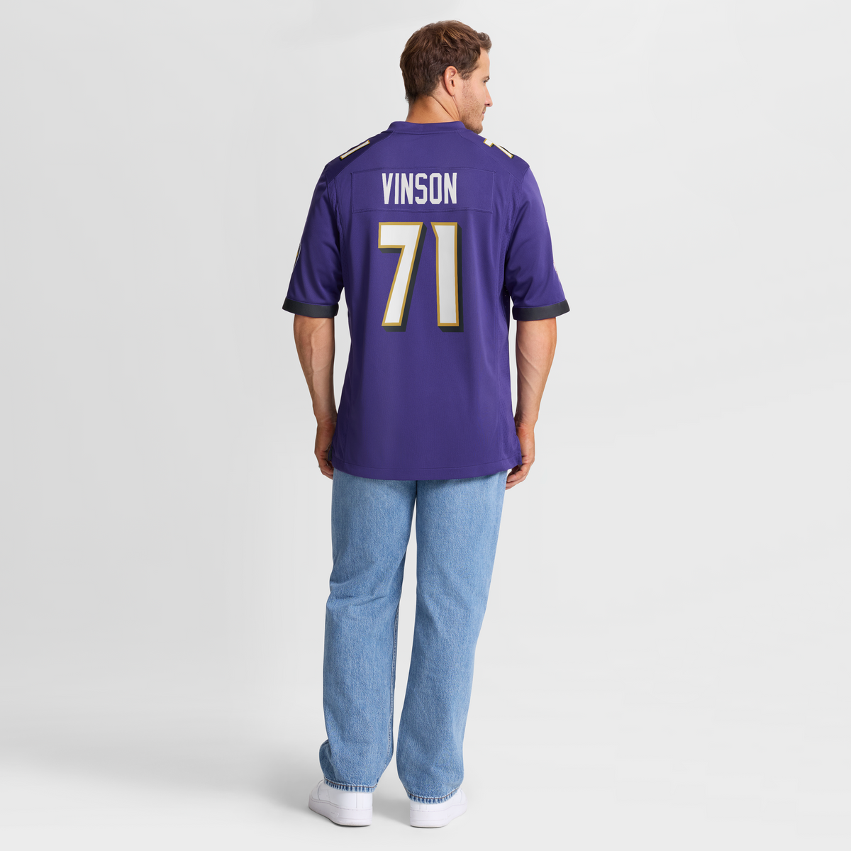 Men's Baltimore Ravens Carson Vinson Purple Team Jersey