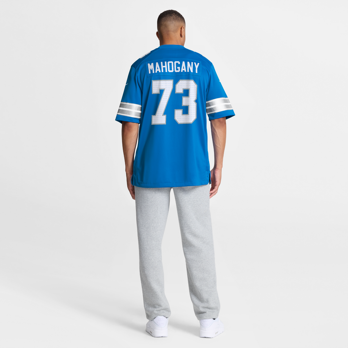 Men's Detroit Lions Christian Mahogany Blue Team Jersey