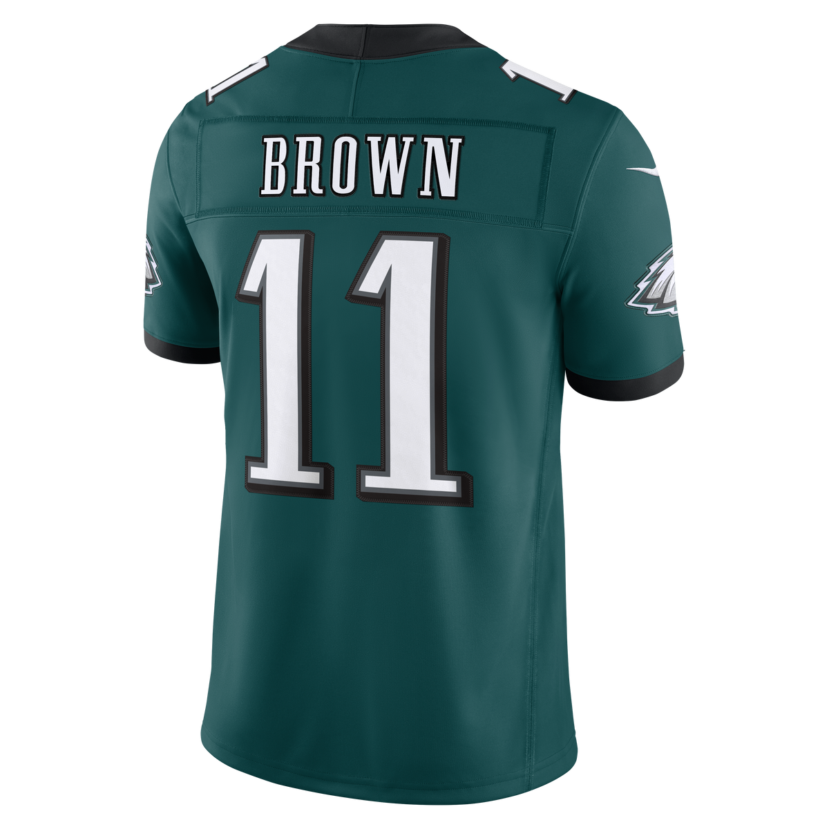 Men's Philadelphia Eagles A J Brown Midnight Green Team Stitched Jersey
