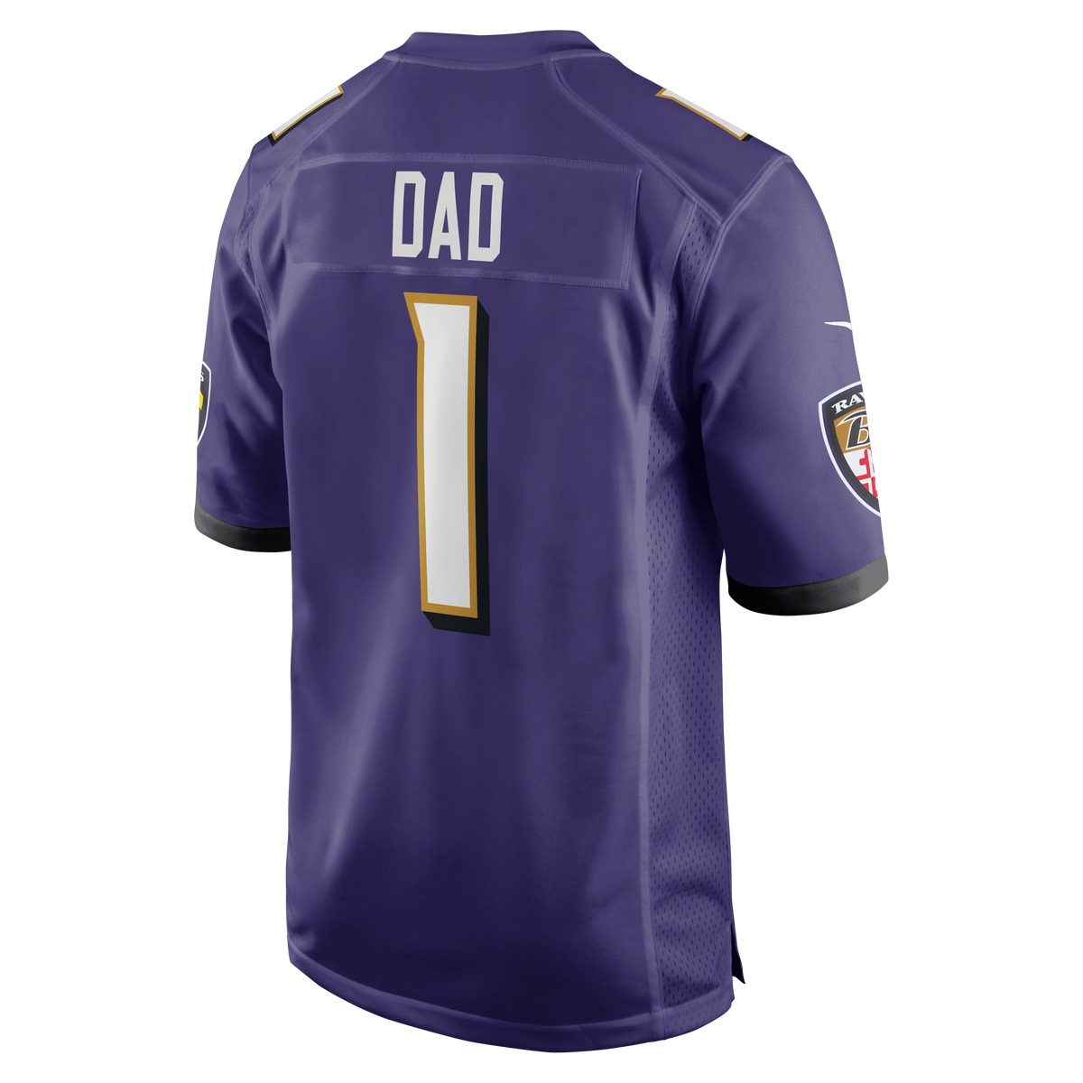 Men's Baltimore Ravens Number 1 Dad Purple Jersey