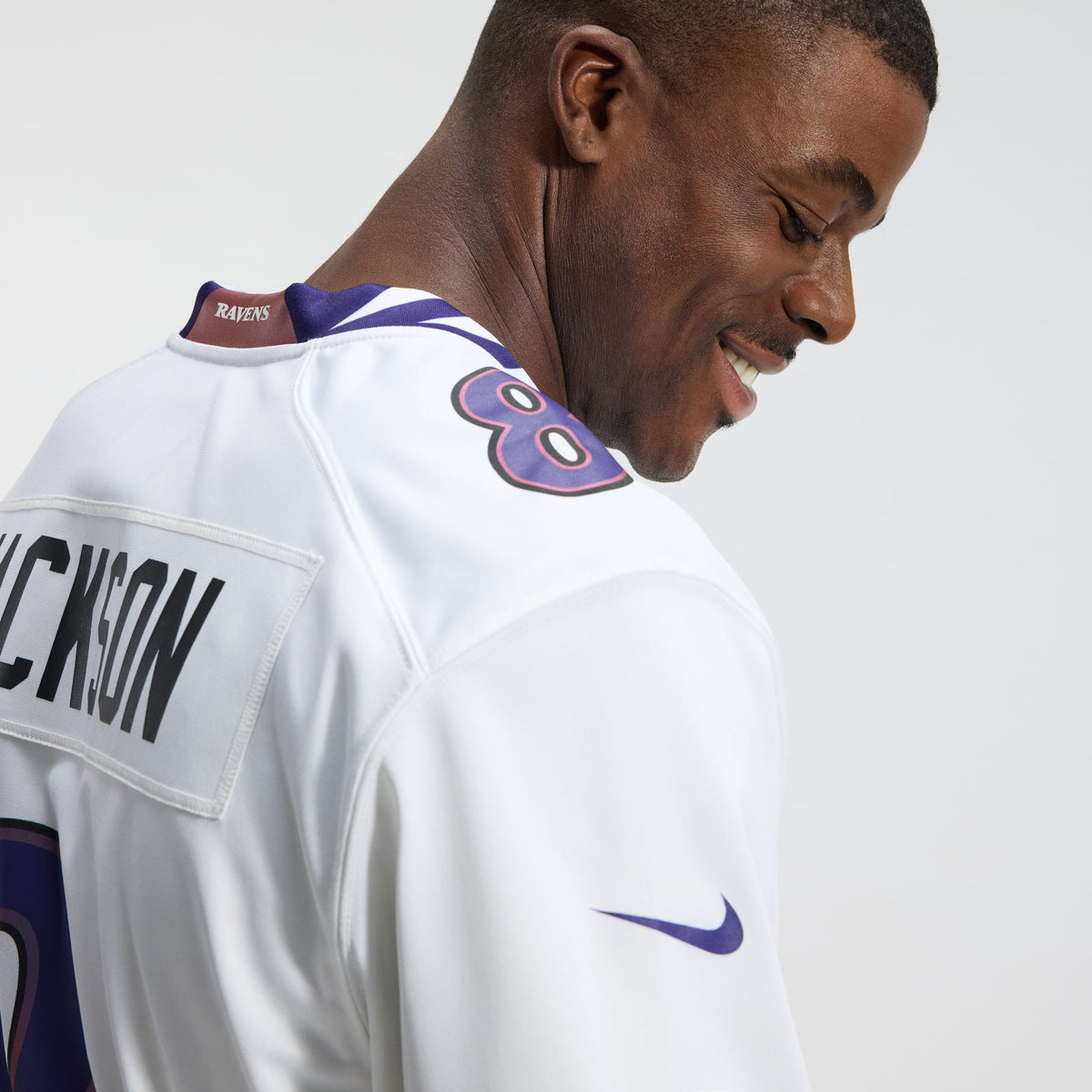 Men's Baltimore Ravens Lamar Jackson White Jersey