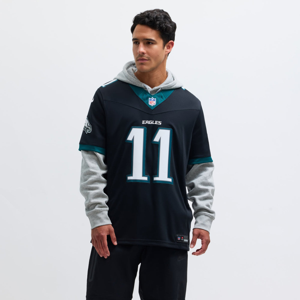 Men's Philadelphia Eagles A J Brown Black Alternate Jersey