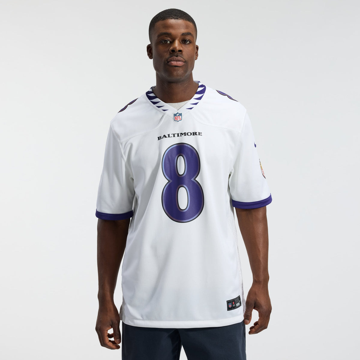 Men's Baltimore Ravens Lamar Jackson White Jersey
