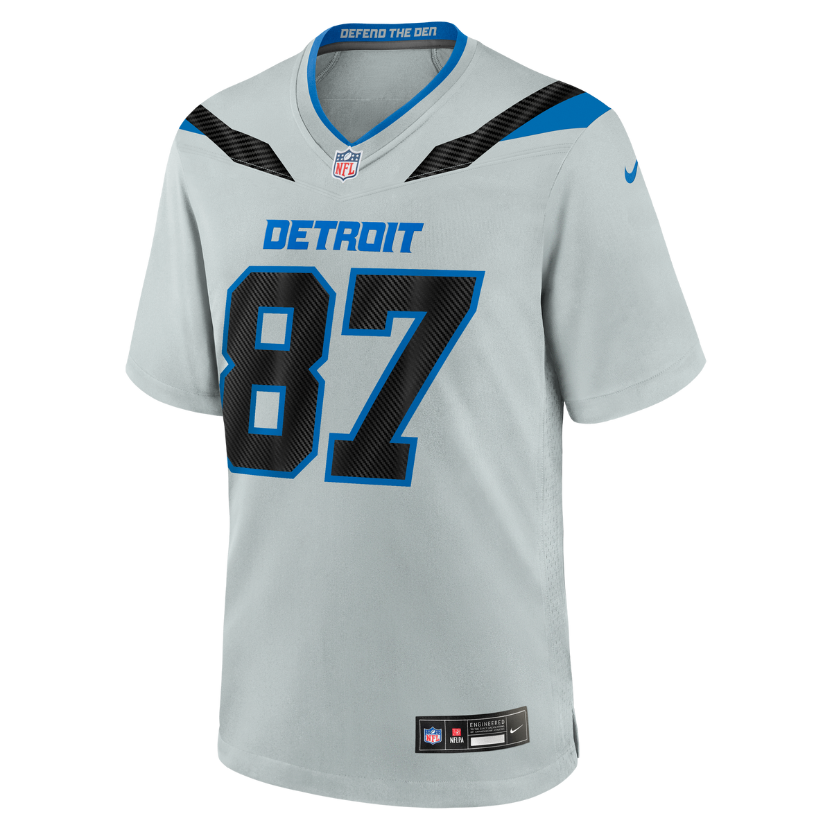 Men's Detroit Lions Sam LaPorta Silver 2026 Rivalries Collection Jersey