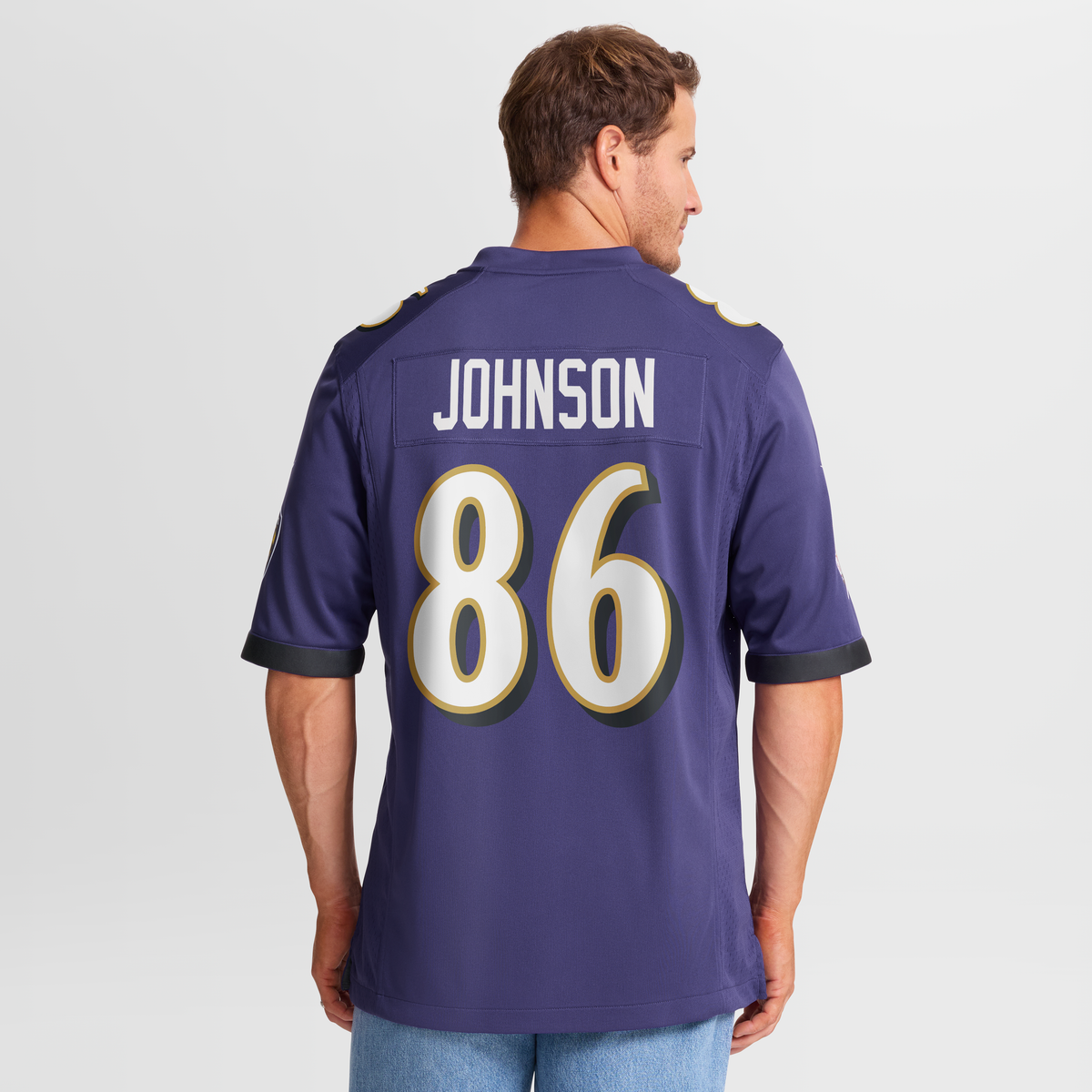 Men's Baltimore Ravens Cornelius Johnson Purple Team Jersey