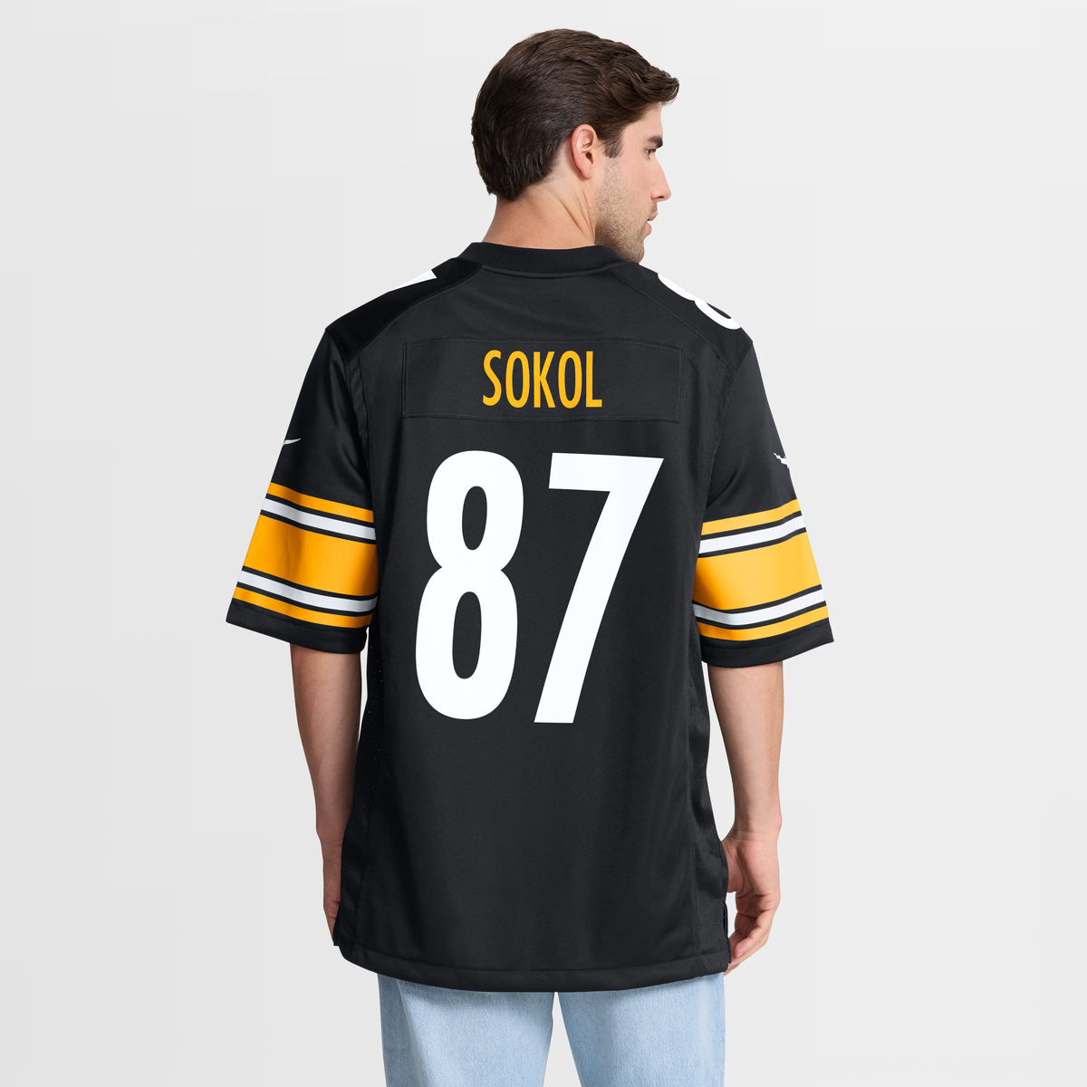 Men's Pittsburgh Steelers Matt Sokol Black Team Jersey