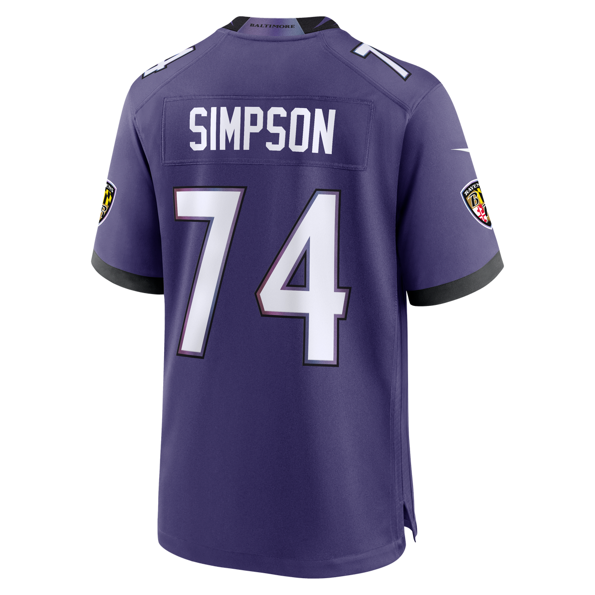 Men's Baltimore Ravens John Simpson Purple Team Jersey