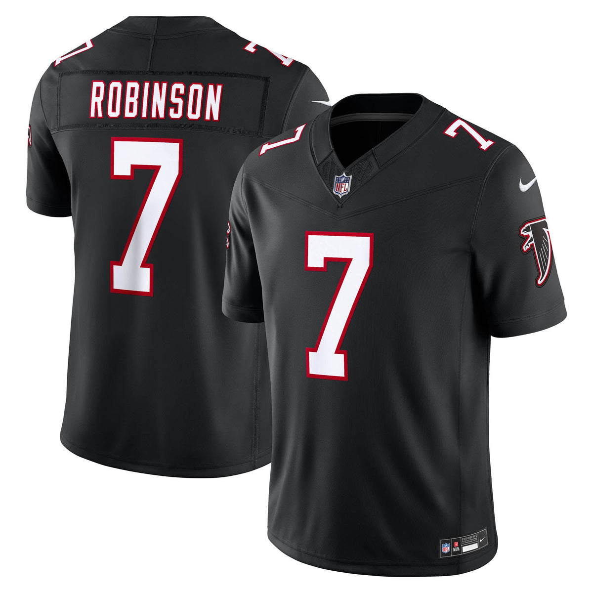 Men's Atlanta Falcons Bijan Robinson Black Alternate Throwback Stitched Jersey