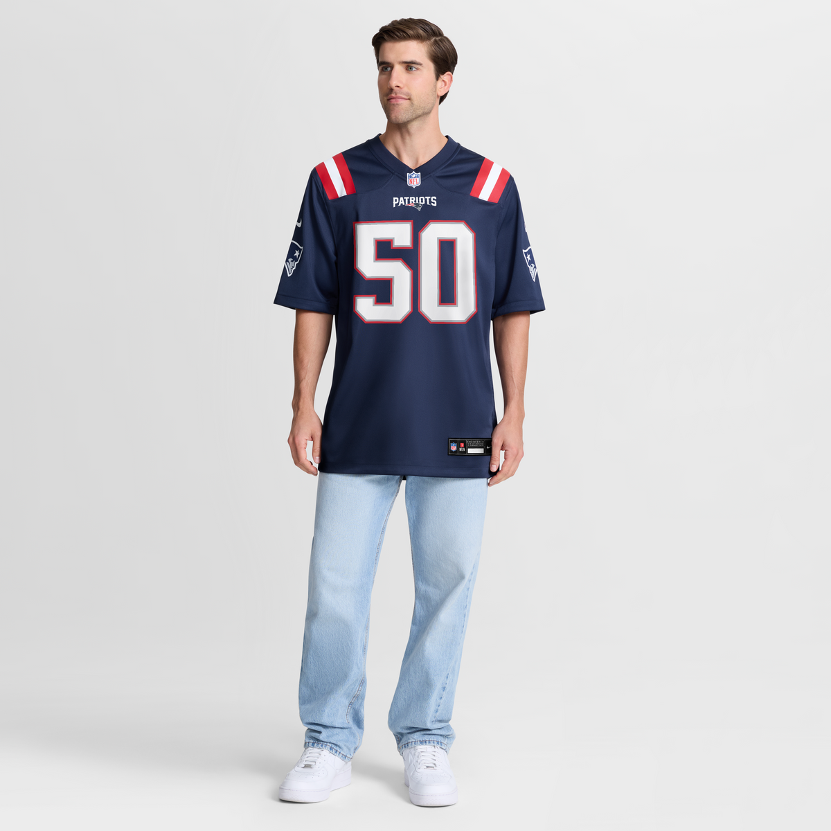 Men's New England Patriots Mike Vrabel Navy Game Retired Player Jersey