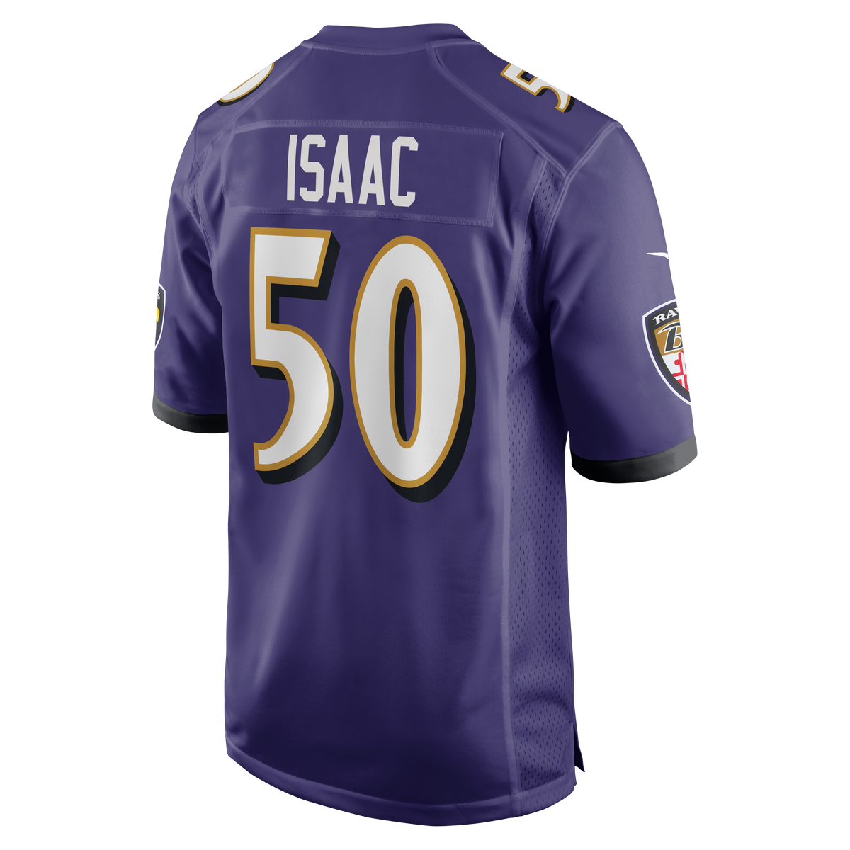 Men's Baltimore Ravens Adisa Isaac Purple Team Jersey
