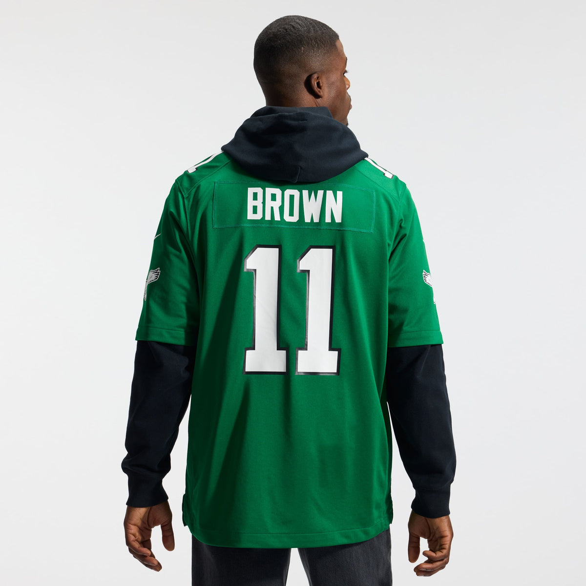 Men's Philadelphia Eagles A J Brown Midnight Green Team Jersey