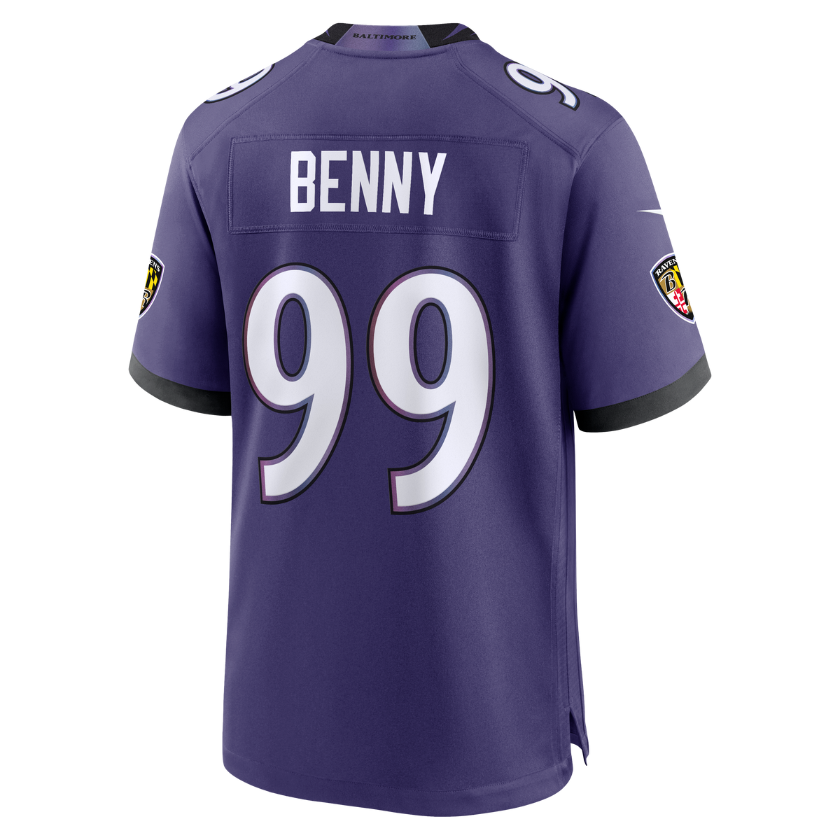 Men's Baltimore Ravens Rayshaun Benny Purple Team Jersey
