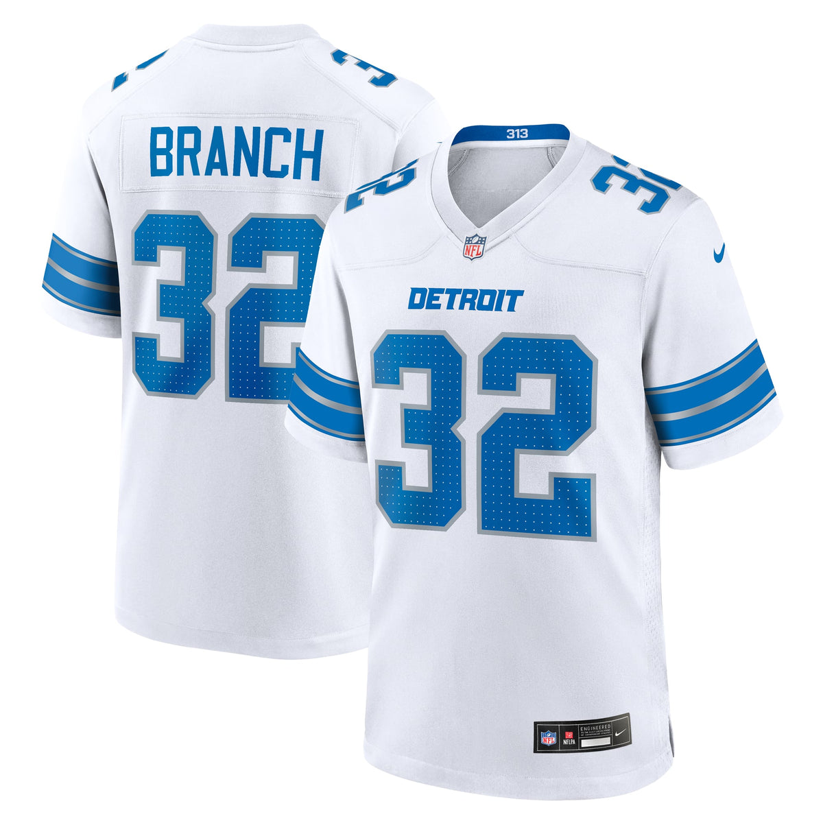 Men's Detroit Lions Brian Branch Blue Jersey