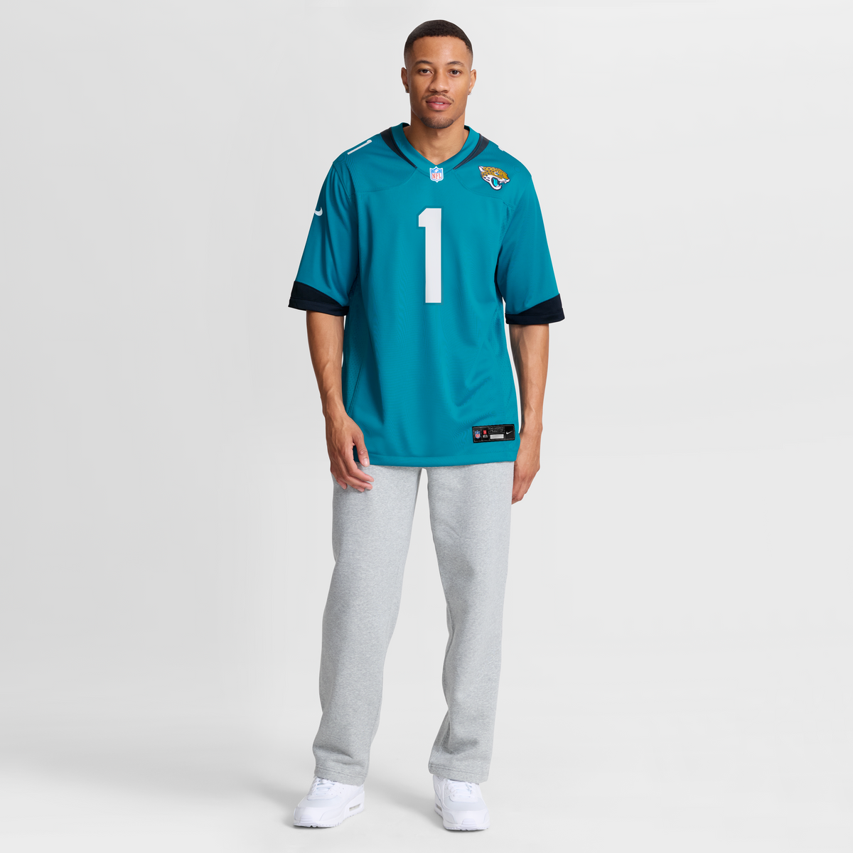 Men's Jacksonville Jaguars Number 1 Groom Teal Jersey