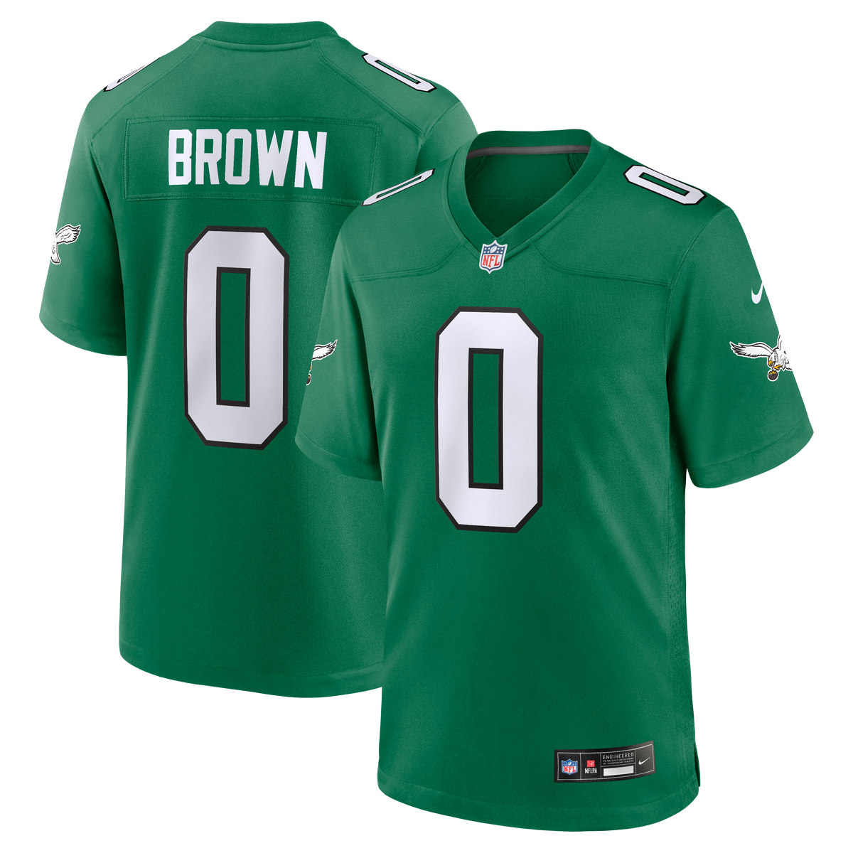 Men's Philadelphia Eagles Marquise Brown Midnight Green Team Jersey