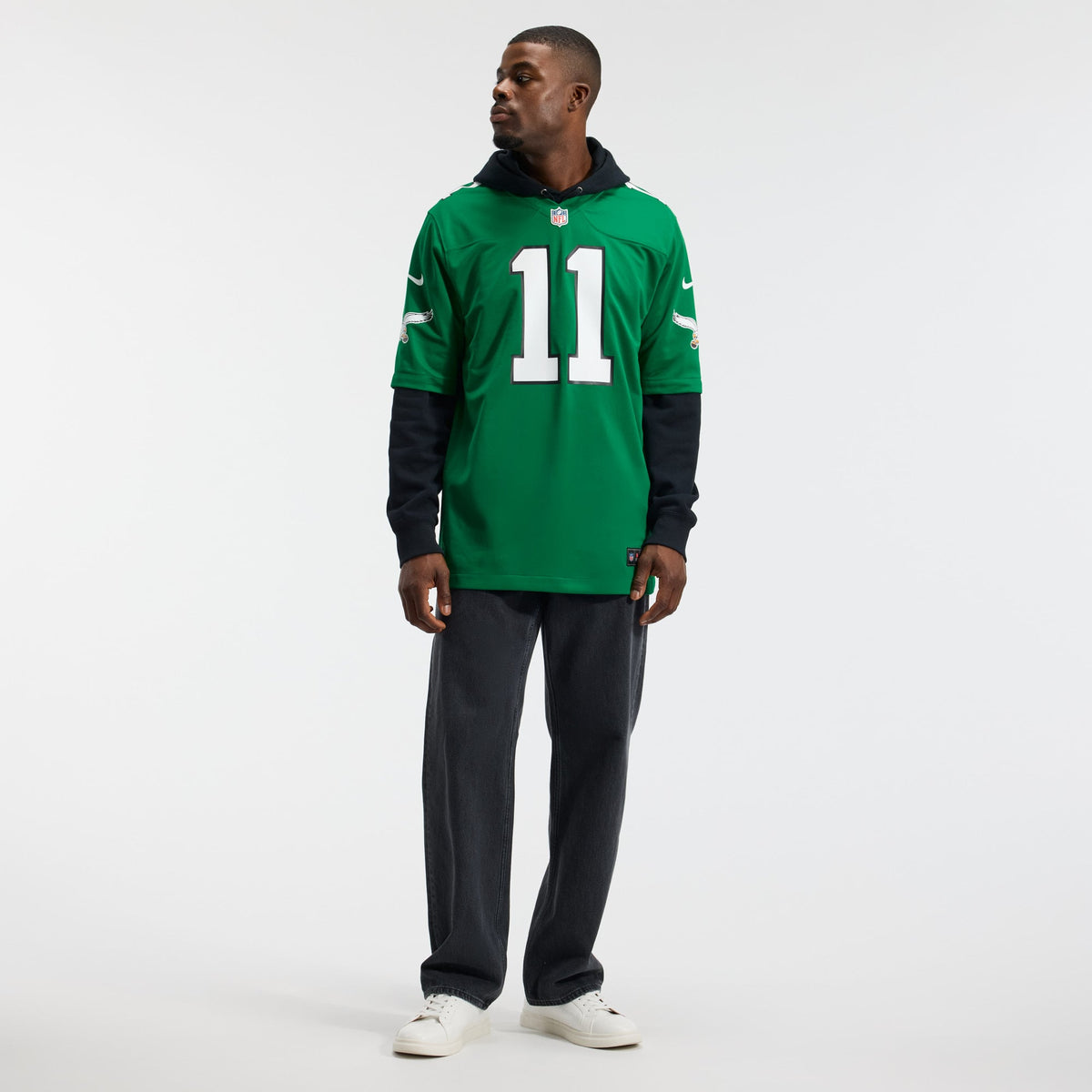 Men's Philadelphia Eagles A J Brown Midnight Green Team Jersey