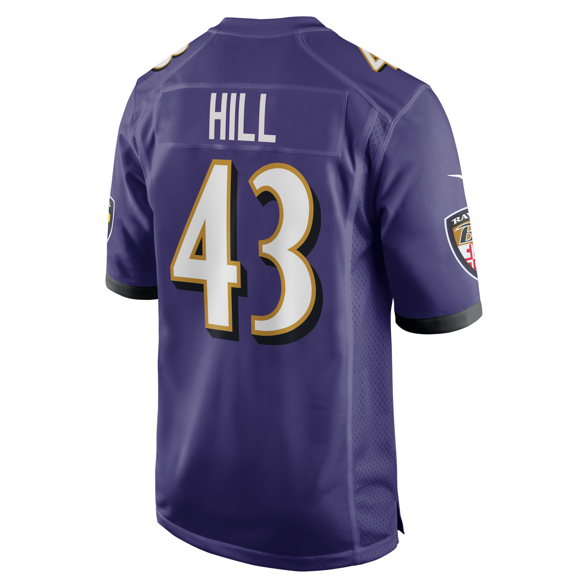 Men's Baltimore Ravens Justice Hill Purple Jersey