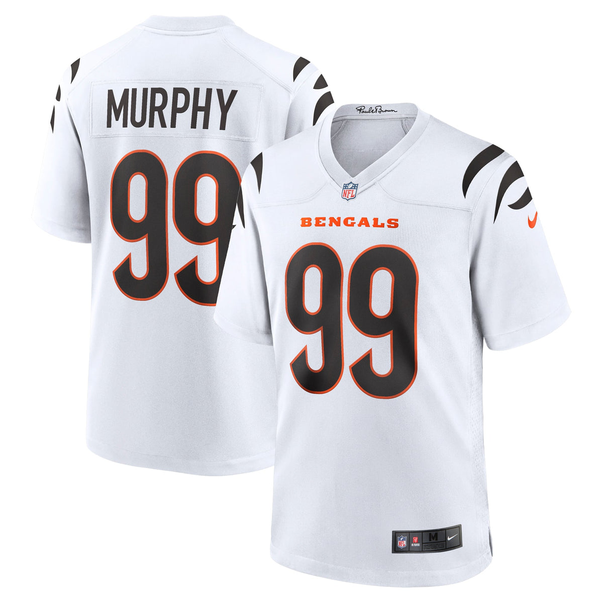 Men's Cincinnati Bengals Myles Murphy White Team Jersey