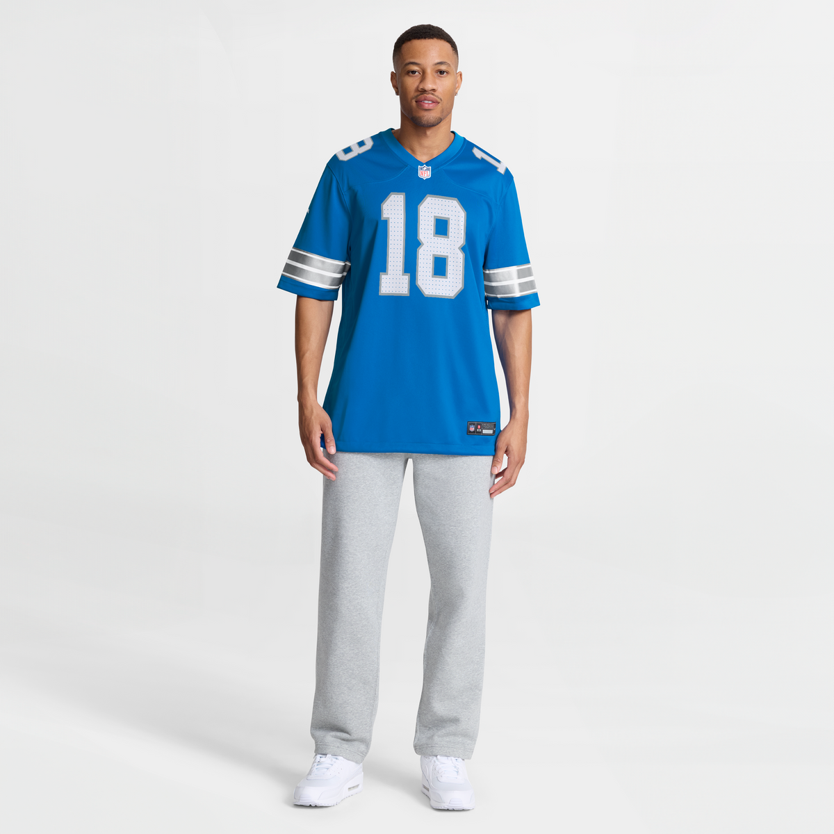 Men's Detroit Lions Isaac TeSlaa Blue Game Player Jersey