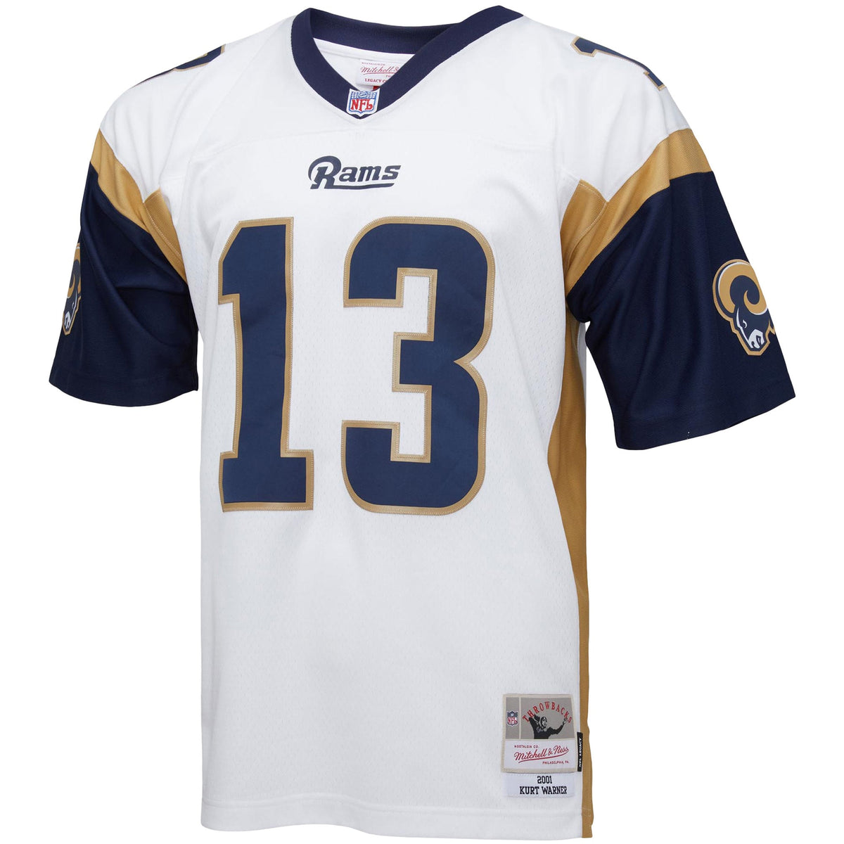 Men's Los Angeles Rams Kurt Warner White Big & Tall 2001 Retired Player Replica Jersey