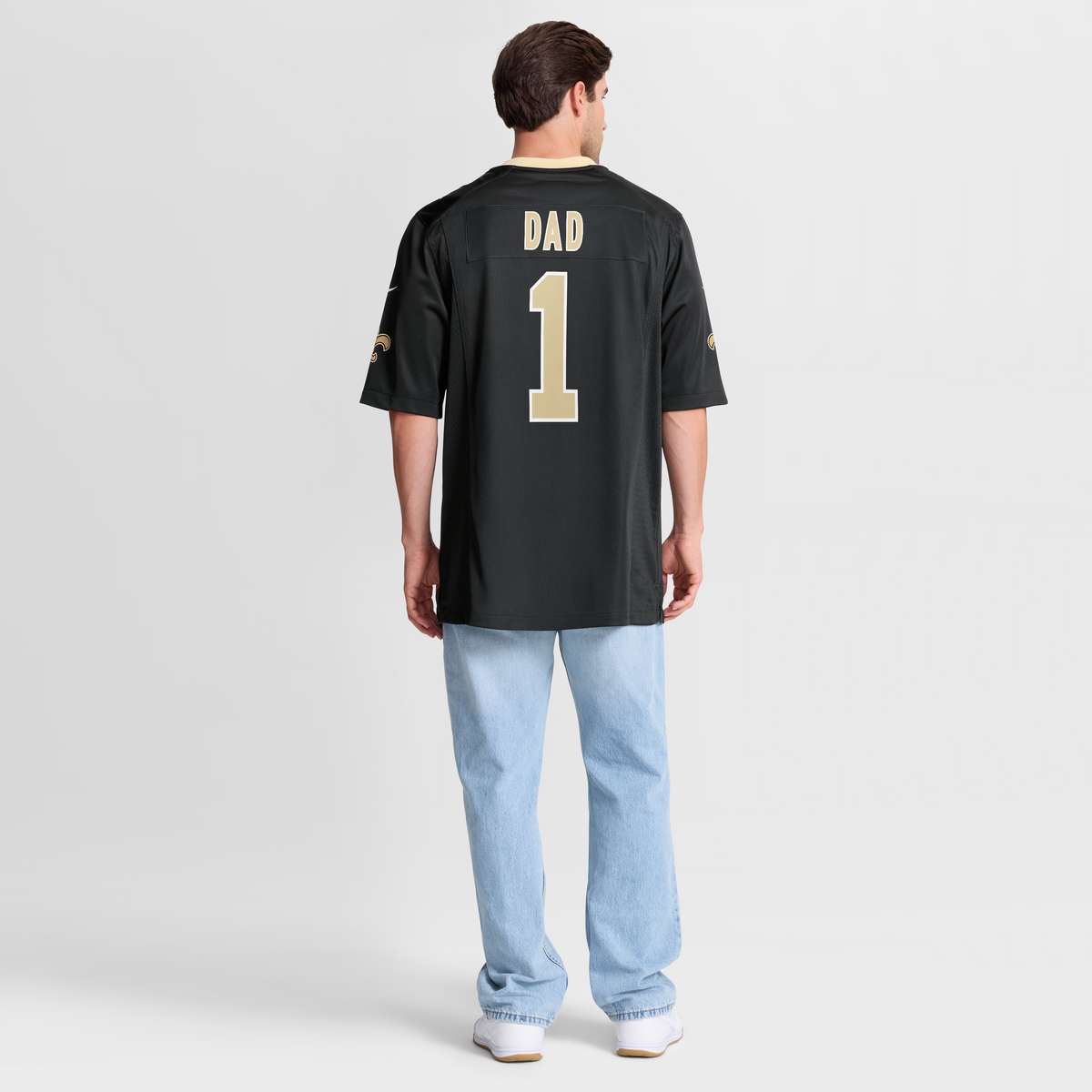 Men's New Orleans Saints Number 1 Dad Black Jersey