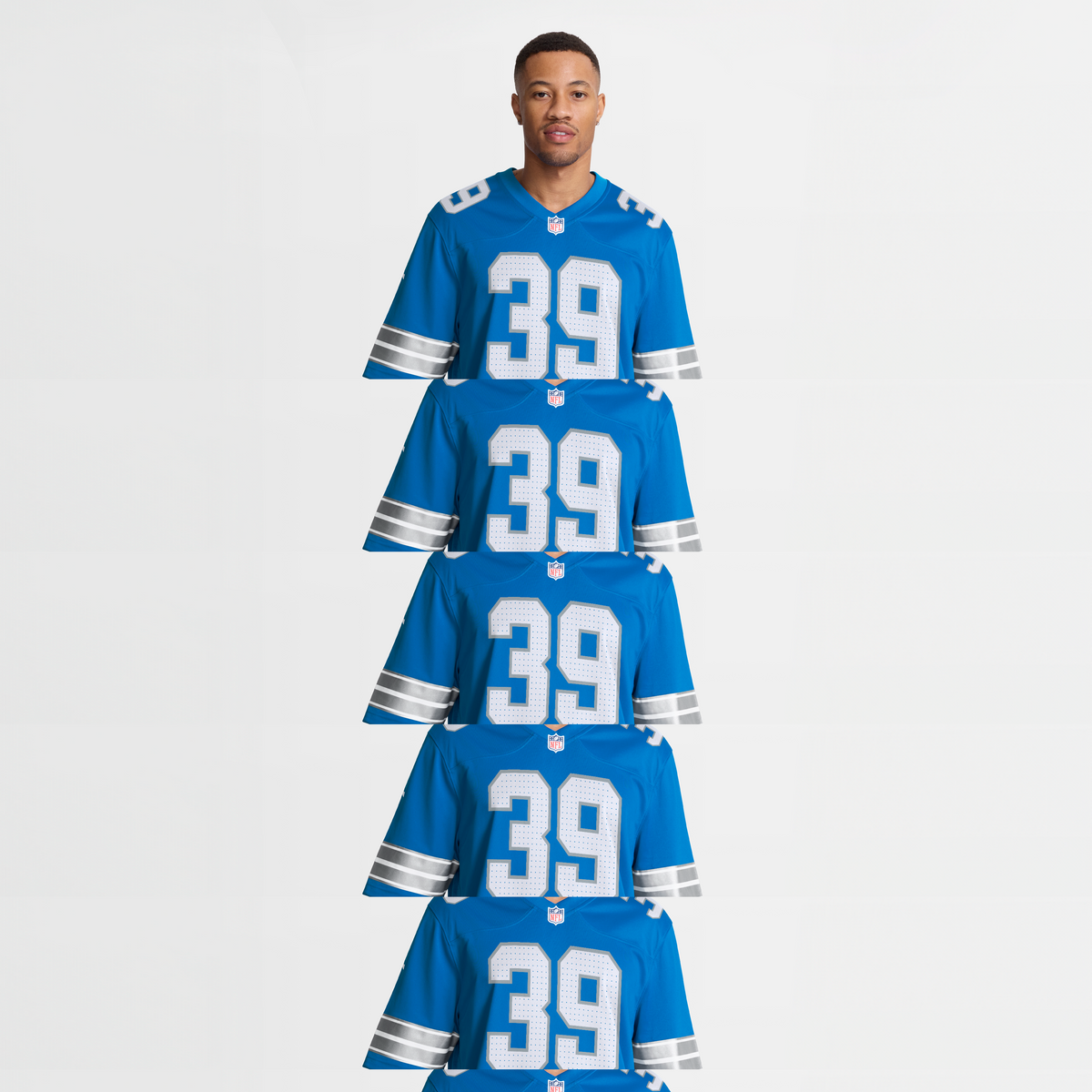 Men's Detroit Lions Jake Bates Blue Team Jersey