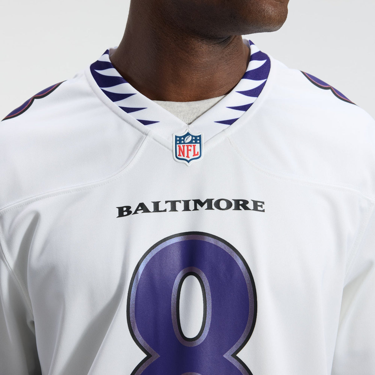 Men's Baltimore Ravens Lamar Jackson White Jersey