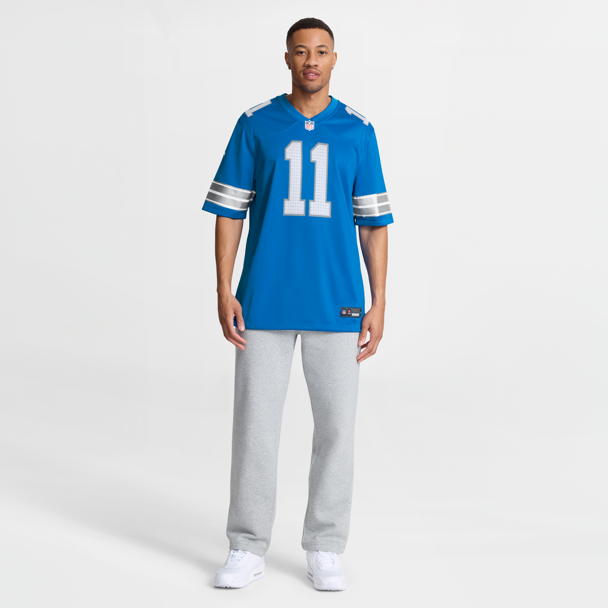 Men's Detroit Lions Damone Clark Blue Team Jersey