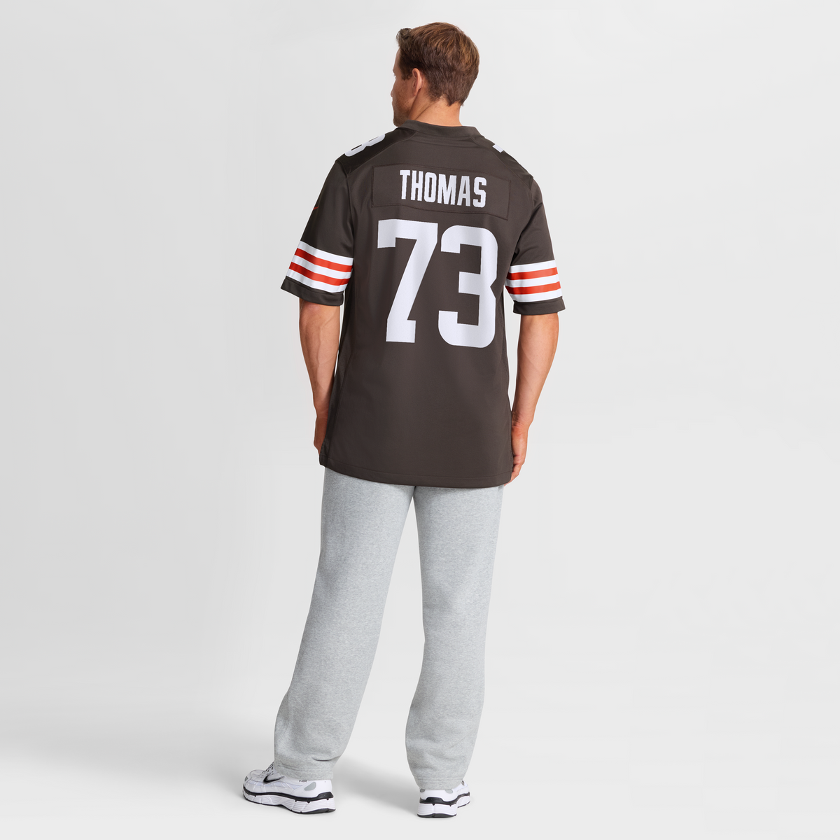 Men's Cleveland Browns Joe Thomas Brown Retired Game Player Jersey