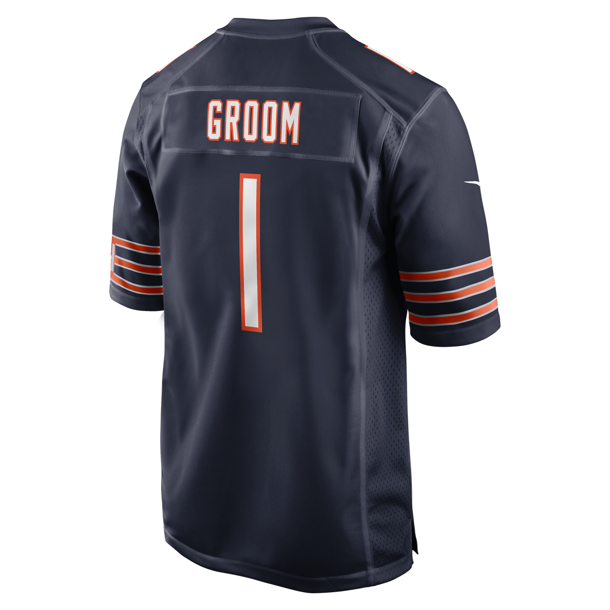 Men's Chicago Bears Number 1 Groom Navy Jersey