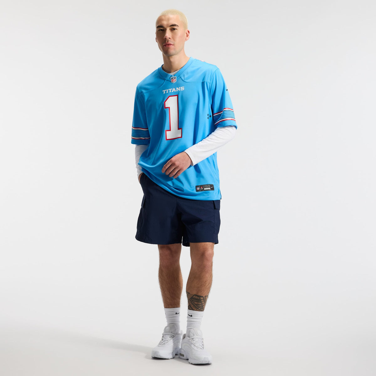 Men's Tennessee Titans Cameron Ward Light Blue Jersey