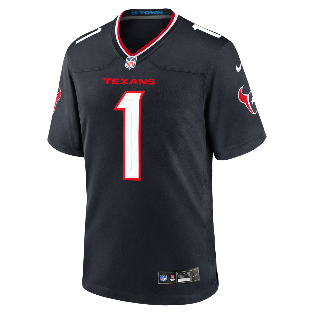 Men's Houston Texans Number 1 Groom Navy Jersey
