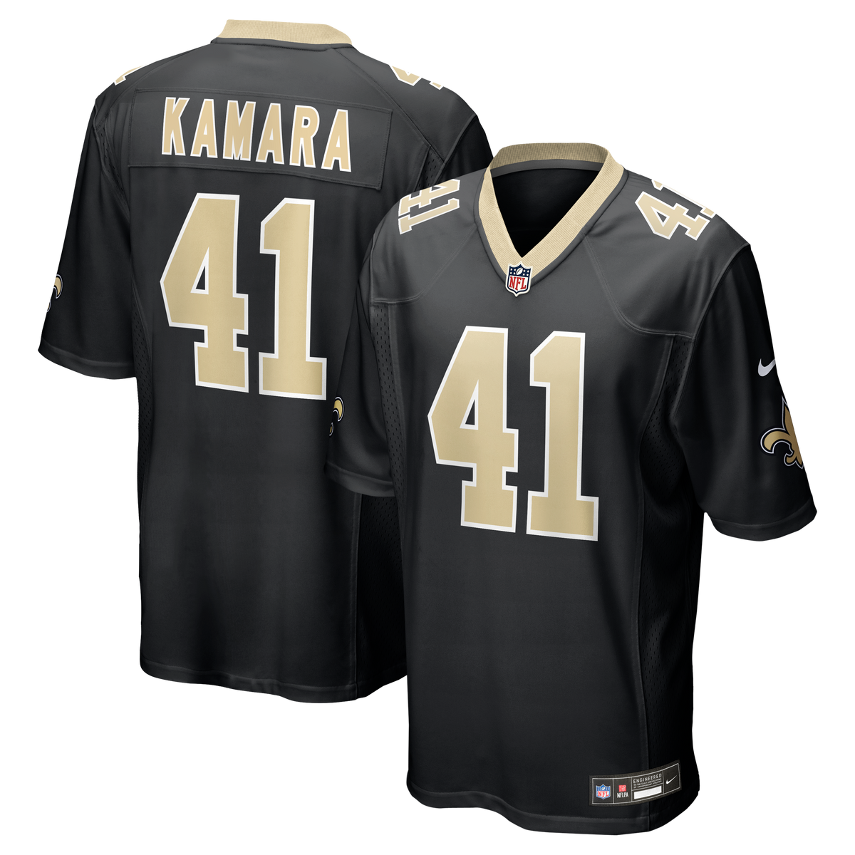 Men's New Orleans Saints Alvin Kamara Black Jersey
