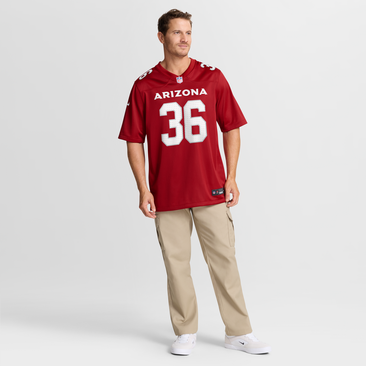 Men's Arizona Cardinals Kitan Crawford Cardinal Team Jersey