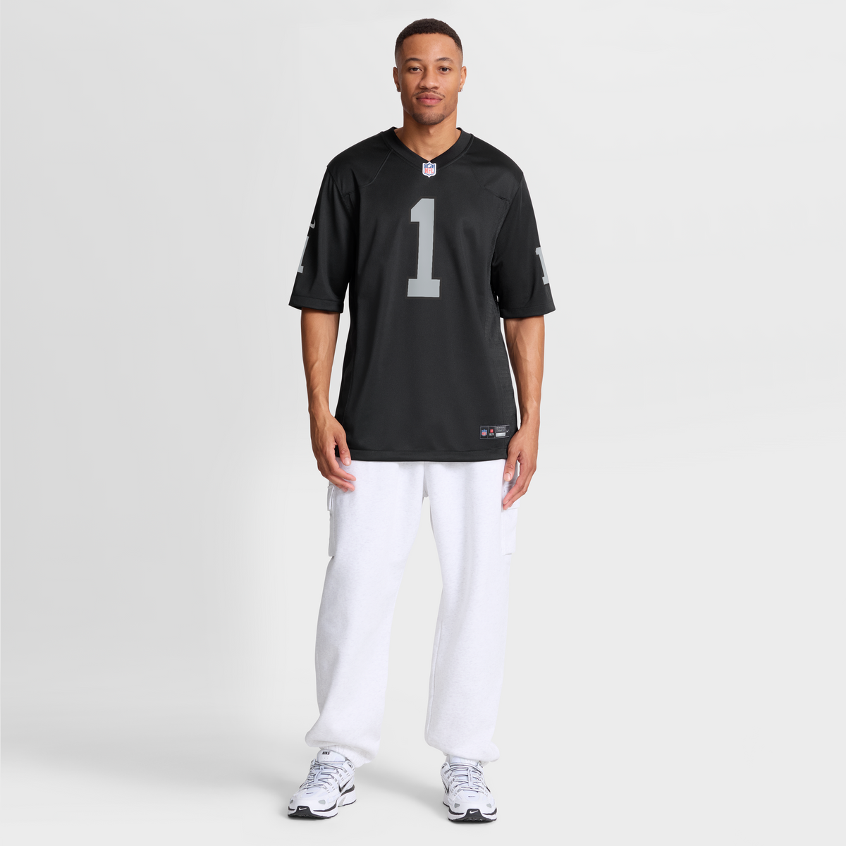 Men's Las Vegas Raiders Number 1 Groom Black Jersey