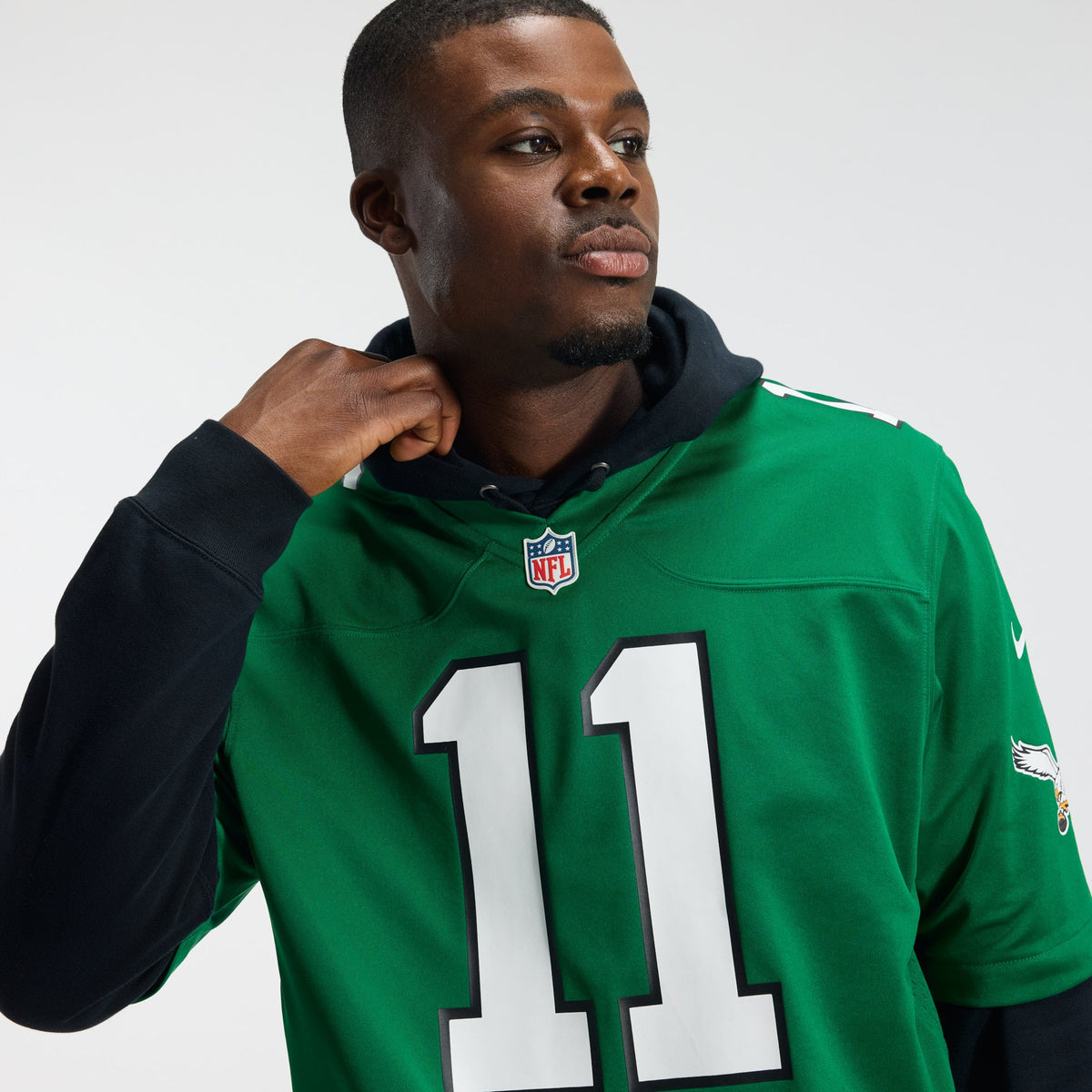 Men's Philadelphia Eagles A J Brown Midnight Green Team Jersey