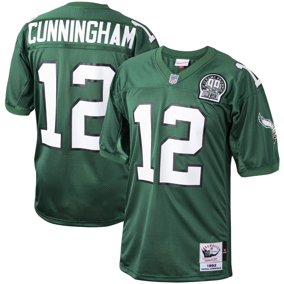 Men's Philadelphia Eagles 1994 Randall Cunningham White Throwback Retired Player Jersey
