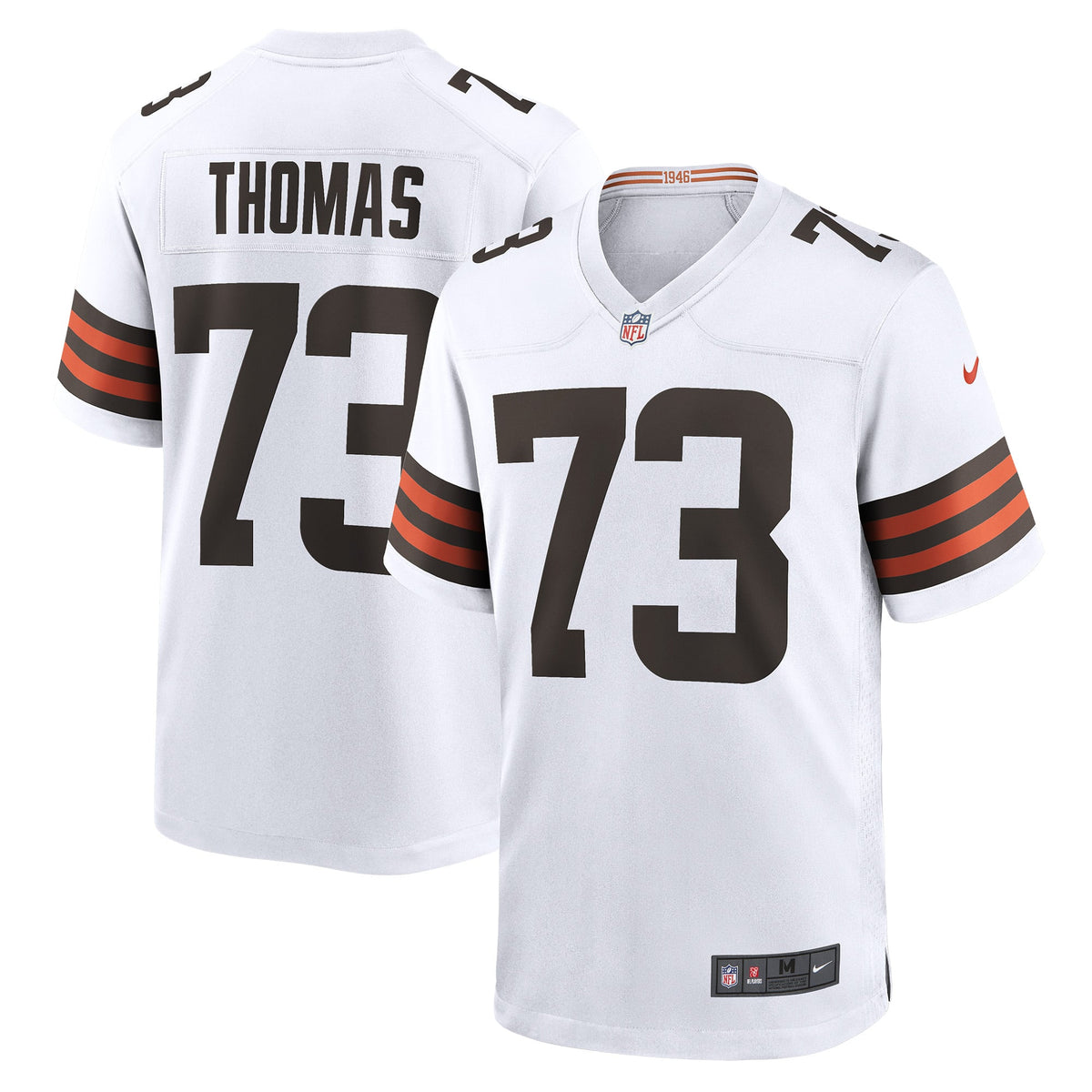 Men's Cleveland Browns Joe Thomas Brown Retired Game Player Jersey