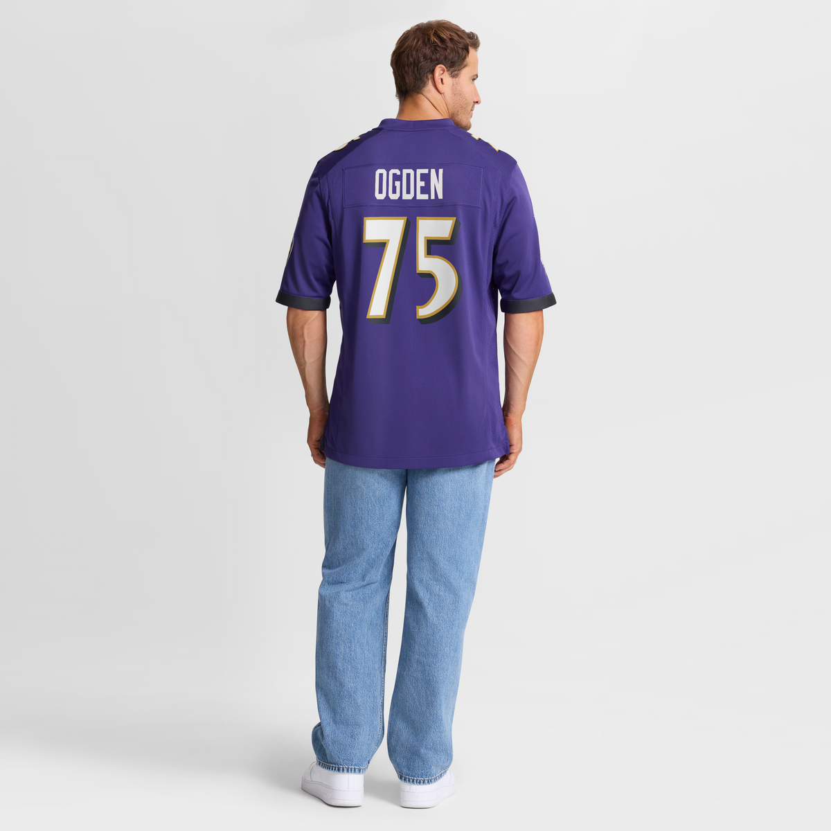 Men's Baltimore Ravens Jonathan Ogden Purple Game Retired Player Jersey