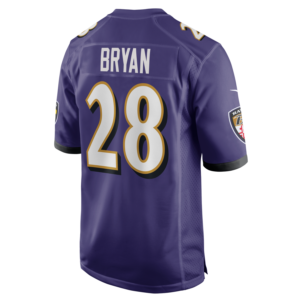 Men's Baltimore Ravens Taven Bryan Purple Team Jersey